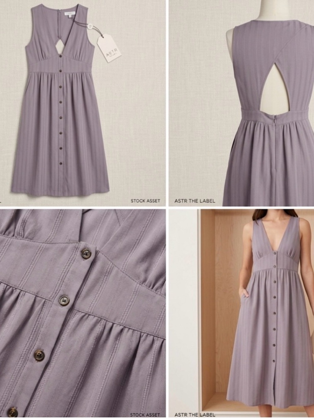 ASTR the Label | Lavender Cutout Back Midi Dress